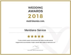 In quest’immagine è rappresentato il wedding awards 2018. Un premio che matrimonio.com ha consegnato a Meridiana Service come i migliori nel settore di noleggio auto per matrimoni
